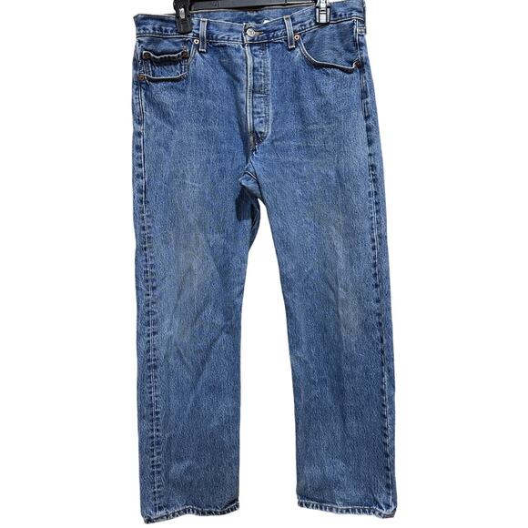 Vintage Y2K Levis 501 Button Fly Jeans Mens W36 L30 Classic Straight 100% Cotton - Picture 1 of 8